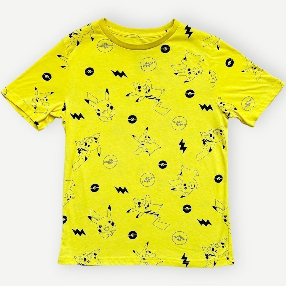 Pokémon Boys Kids Short Sleeve Yellow Pikachu Graphic Tee. T-Shirt. Youth Large.
